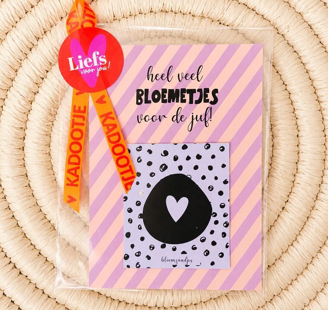 Heel veel bloemetjes voor de juf! (kaart & bloemzaadjes)